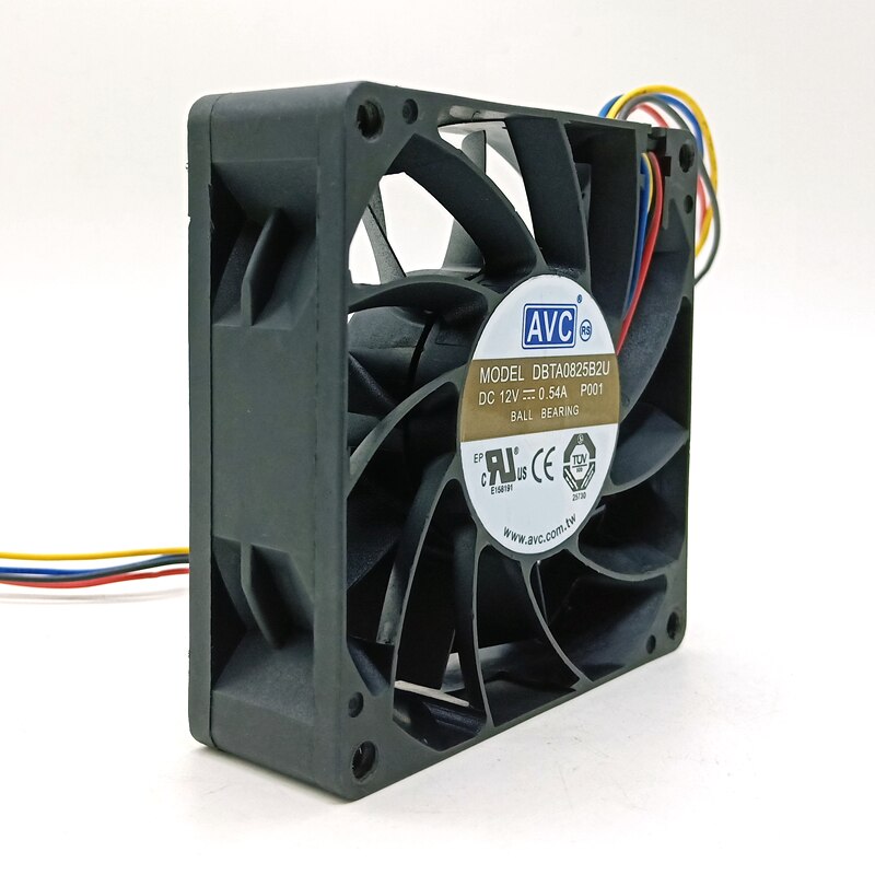 AVC DBTA0825B2U 80mm 12V 0.54A Ball Bearing Fan