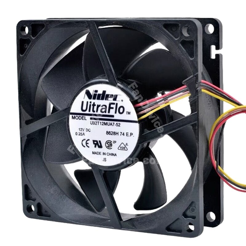 Nidec UltraFlo U92T12MS3A7-52 92mm 12V 0.35A Fan